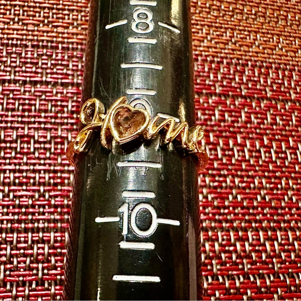 Fragrant Jewels Gold 'Home' Script Ring